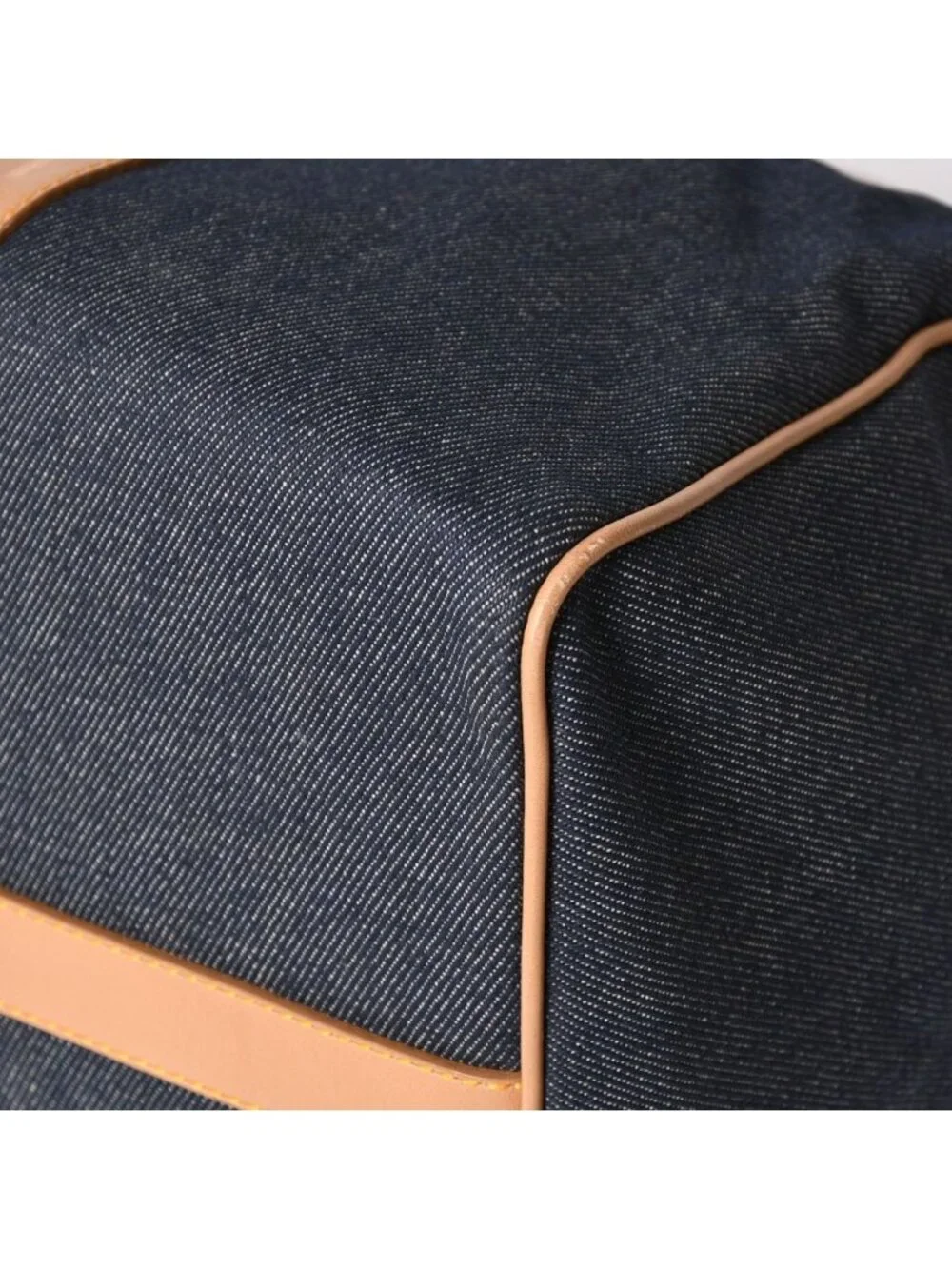 Dior Trotter Handbag Denim 35 Boston Gold